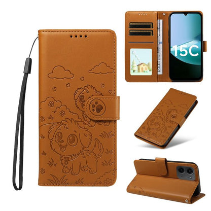 Embossed Heart Dog RFID Blocking Wallet Leather Phone Case, For Redmi 15a Global, For Redmi Note 15 Pro+ 5G Global 163.3mm, For Redmi Note 15 4G / 5G Global 164mm, For Redmi K90 Pro Max / Poco F8 Ultra, For Redmi Note 15 Pro 4G Global 163.2mm          ...