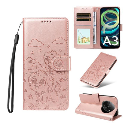 Embossed Heart Dog RFID Blocking Wallet Leather Phone Case, For Redmi Note 14 4G 164.84mm, For Redmi Note 14 Pro+ 5G / 14 Pro 4G, For Redmi Turbo 4 5G / Poco X7 Pro 5G, For Redmi Note 14 5G / Poco M7 Pro 5G, For Redmi Note 14 4G 163.25mm               ...