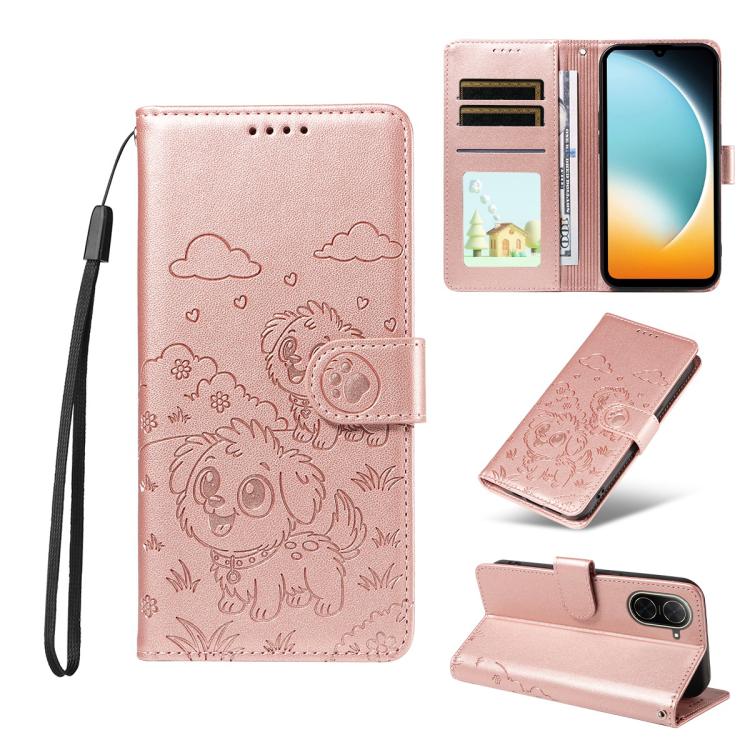 Embossed Heart Dog RFID Blocking Wallet Leather Phone Case, For Redmi 15a Global, For Redmi Note 15 Pro+ 5G Global 163.3mm, For Redmi Note 15 4G / 5G Global 164mm, For Redmi K90 Pro Max / Poco F8 Ultra, For Redmi Note 15 Pro 4G Global 163.2mm          ...