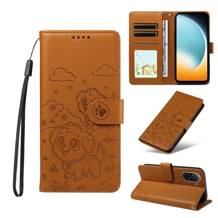 Embossed Heart Dog RFID Blocking Wallet Leather Phone Case, For Redmi 15a Global, For Redmi Note 15 Pro+ 5G Global 163.3mm, For Redmi Note 15 4G / 5G Global 164mm, For Redmi K90 Pro Max / Poco F8 Ultra, For Redmi Note 15 Pro 4G Global 163.2mm          ...
