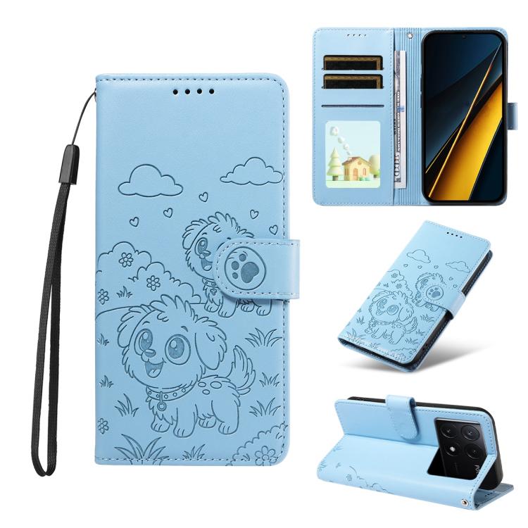 Embossed Heart Dog RFID Blocking Wallet Leather Phone Case, For Redmi Note 14 4G 164.84mm, For Redmi Note 14 Pro+ 5G / 14 Pro 4G, For Redmi Turbo 4 5G / Poco X7 Pro 5G, For Redmi Note 14 5G / Poco M7 Pro 5G, For Redmi Note 14 4G 163.25mm               ...