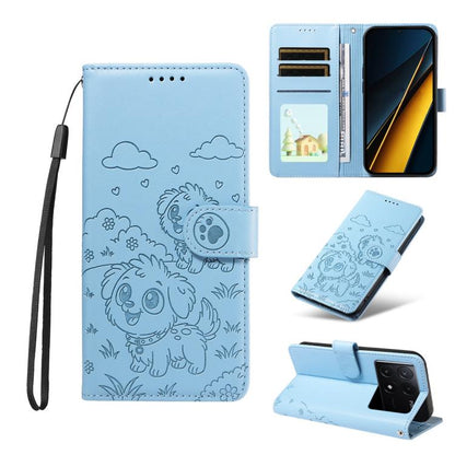 Embossed Heart Dog RFID Blocking Wallet Leather Phone Case, For Redmi Note 14 4G 164.84mm, For Redmi Note 14 Pro+ 5G / 14 Pro 4G, For Redmi Turbo 4 5G / Poco X7 Pro 5G, For Redmi Note 14 5G / Poco M7 Pro 5G, For Redmi Note 14 4G 163.25mm               ...