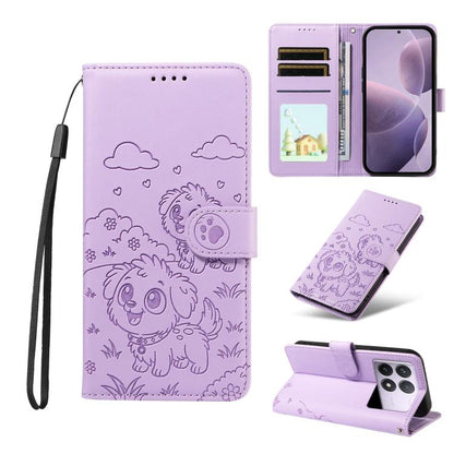 Embossed Heart Dog RFID Blocking Wallet Leather Phone Case, For Redmi Note 14 4G 164.84mm, For Redmi Note 14 Pro+ 5G / 14 Pro 4G, For Redmi Turbo 4 5G / Poco X7 Pro 5G, For Redmi Note 14 5G / Poco M7 Pro 5G, For Redmi Note 14 4G 163.25mm               ...
