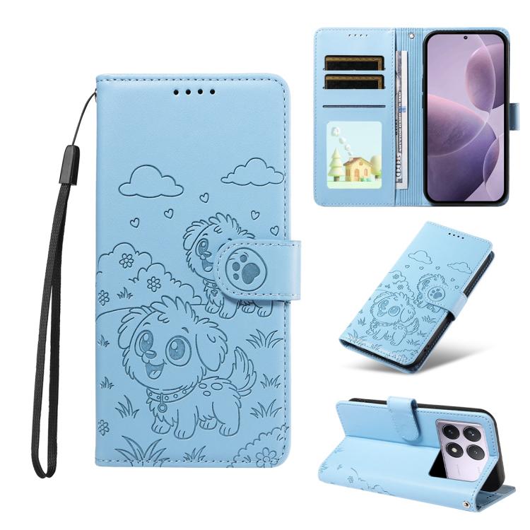 Embossed Heart Dog RFID Blocking Wallet Leather Phone Case, For Redmi Note 14 4G 164.84mm, For Redmi Note 14 Pro+ 5G / 14 Pro 4G, For Redmi Turbo 4 5G / Poco X7 Pro 5G, For Redmi Note 14 5G / Poco M7 Pro 5G, For Redmi Note 14 4G 163.25mm               ...