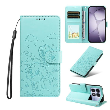 Embossed Heart Dog RFID Blocking Wallet Leather Phone Case, For Redmi Note 14 4G 164.84mm, For Redmi Note 14 Pro+ 5G / 14 Pro 4G, For Redmi Turbo 4 5G / Poco X7 Pro 5G, For Redmi Note 14 5G / Poco M7 Pro 5G, For Redmi Note 14 4G 163.25mm               ...