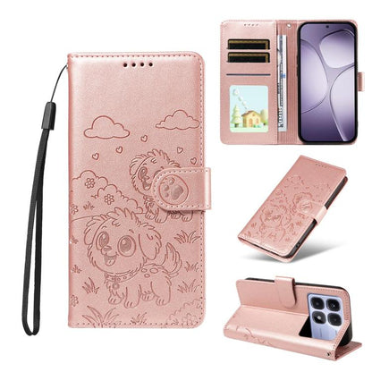 Embossed Heart Dog RFID Blocking Wallet Leather Phone Case, For Redmi Note 14 4G 164.84mm, For Redmi Note 14 Pro+ 5G / 14 Pro 4G, For Redmi Turbo 4 5G / Poco X7 Pro 5G, For Redmi Note 14 5G / Poco M7 Pro 5G, For Redmi Note 14 4G 163.25mm               ...