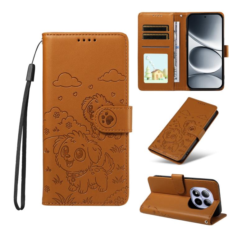 Embossed Heart Dog RFID Blocking Wallet Leather Phone Case, For Redmi 15a Global, For Redmi Note 15 Pro+ 5G Global 163.3mm, For Redmi Note 15 4G / 5G Global 164mm, For Redmi K90 Pro Max / Poco F8 Ultra, For Redmi Note 15 Pro 4G Global 163.2mm          ...