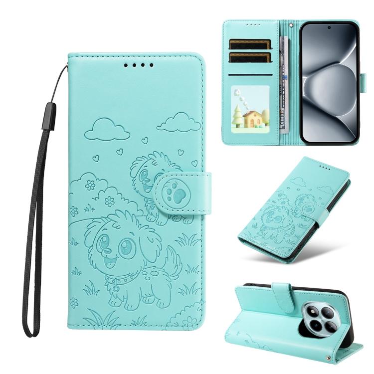 Embossed Heart Dog RFID Blocking Wallet Leather Phone Case, For Redmi 15a Global, For Redmi Note 15 Pro+ 5G Global 163.3mm, For Redmi Note 15 4G / 5G Global 164mm, For Redmi K90 Pro Max / Poco F8 Ultra, For Redmi Note 15 Pro 4G Global 163.2mm          ...