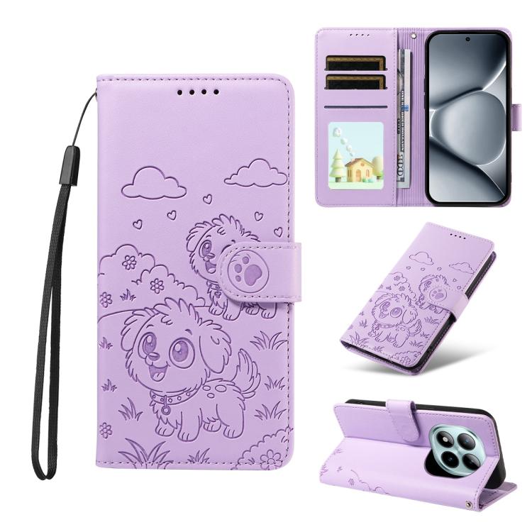 Embossed Heart Dog RFID Blocking Wallet Leather Phone Case, For Redmi 15a Global, For Redmi Note 15 Pro+ 5G Global 163.3mm, For Redmi Note 15 4G / 5G Global 164mm, For Redmi K90 Pro Max / Poco F8 Ultra, For Redmi Note 15 Pro 4G Global 163.2mm          ...