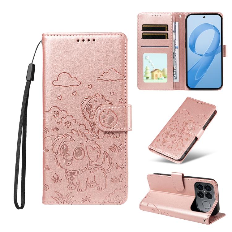 Embossed Heart Dog RFID Blocking Wallet Leather Phone Case, For Redmi 15a Global, For Redmi Note 15 Pro+ 5G Global 163.3mm, For Redmi Note 15 4G / 5G Global 164mm, For Redmi K90 Pro Max / Poco F8 Ultra, For Redmi Note 15 Pro 4G Global 163.2mm          ...