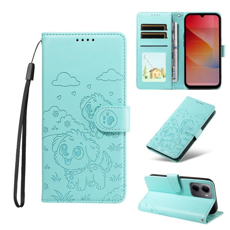 Embossed Heart Dog RFID Blocking Wallet Leather Phone Case, For Redmi Note 17 4G / 5G Global 171mm, For Redmi Note 17 Pro+ 5G Global 163mm, For Redmi 17 4G / 5G Global 170mm, For Redmi 15a Global, For Redmi Note 15 Pro+ 5G Global 163.3mm               ...