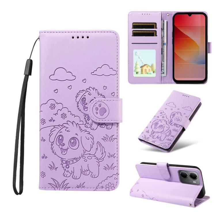 Embossed Heart Dog RFID Blocking Wallet Leather Phone Case, For Redmi Note 17 4G / 5G Global 171mm, For Redmi Note 17 Pro+ 5G Global 163mm, For Redmi 17 4G / 5G Global 170mm, For Redmi 15a Global, For Redmi Note 15 Pro+ 5G Global 163.3mm               ...