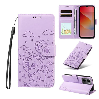 Embossed Heart Dog RFID Blocking Wallet Leather Phone Case, For Redmi Note 17 4G / 5G Global 171mm, For Redmi Note 17 Pro+ 5G Global 163mm, For Redmi 17 4G / 5G Global 170mm, For Redmi 15a Global, For Redmi Note 15 Pro+ 5G Global 163.3mm               ...