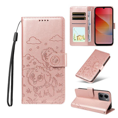 Embossed Heart Dog RFID Blocking Wallet Leather Phone Case, For Redmi 15a Global, For Redmi Note 15 Pro+ 5G Global 163.3mm, For Redmi Note 15 4G / 5G Global 164mm, For Redmi K90 Pro Max / Poco F8 Ultra, For Redmi Note 15 Pro 4G Global 163.2mm          ...