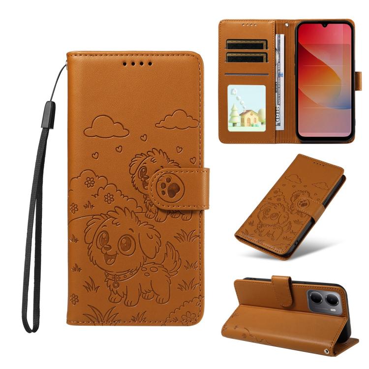 Embossed Heart Dog RFID Blocking Wallet Leather Phone Case, For Redmi 15a Global, For Redmi Note 15 Pro+ 5G Global 163.3mm, For Redmi Note 15 4G / 5G Global 164mm, For Redmi K90 Pro Max / Poco F8 Ultra, For Redmi Note 15 Pro 4G Global 163.2mm          ...