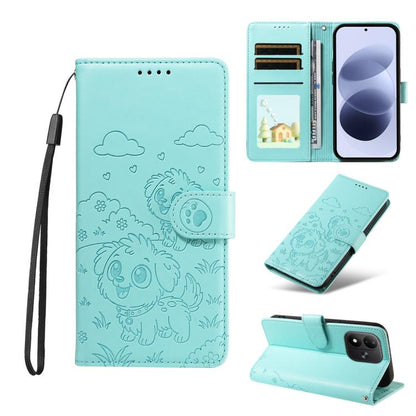 Embossed Heart Dog RFID Blocking Wallet Leather Phone Case, For Redmi Note 17 4G / 5G Global 171mm, For Redmi Note 17 Pro+ 5G Global 163mm, For Redmi 17 4G / 5G Global 170mm, For Redmi 15a Global, For Redmi Note 15 Pro+ 5G Global 163.3mm               ...