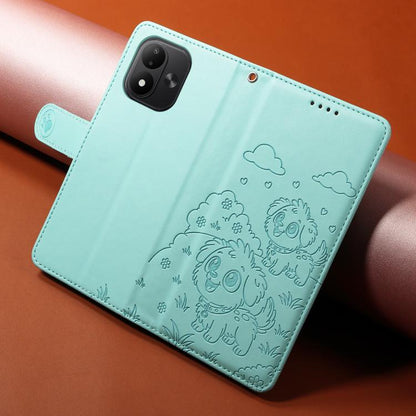 Embossed Heart Dog RFID Blocking Wallet Leather Phone Case, For Redmi Note 17 4G / 5G Global 171mm, For Redmi Note 17 Pro+ 5G Global 163mm, For Redmi 17 4G / 5G Global 170mm, For Redmi 15a Global, For Redmi Note 15 Pro+ 5G Global 163.3mm               ...