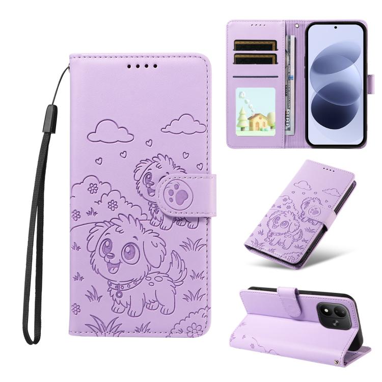 Embossed Heart Dog RFID Blocking Wallet Leather Phone Case, For Redmi Note 17 4G / 5G Global 171mm, For Redmi Note 17 Pro+ 5G Global 163mm, For Redmi 17 4G / 5G Global 170mm, For Redmi 15a Global, For Redmi Note 15 Pro+ 5G Global 163.3mm               ...