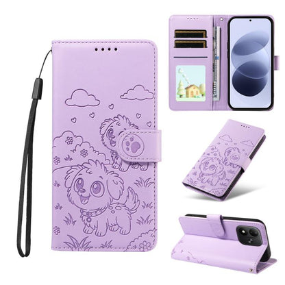 Embossed Heart Dog RFID Blocking Wallet Leather Phone Case, For Redmi Note 17 4G / 5G Global 171mm, For Redmi Note 17 Pro+ 5G Global 163mm, For Redmi 17 4G / 5G Global 170mm, For Redmi 15a Global, For Redmi Note 15 Pro+ 5G Global 163.3mm               ...
