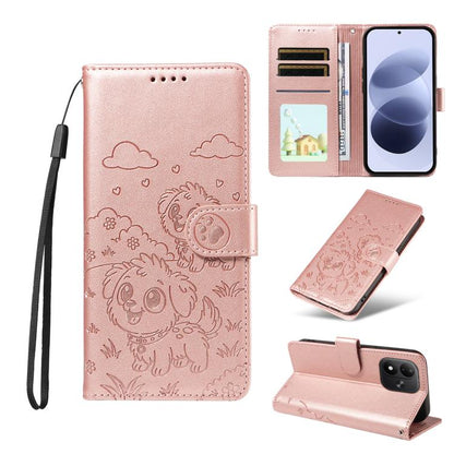 Embossed Heart Dog RFID Blocking Wallet Leather Phone Case, For Redmi Note 17 4G / 5G Global 171mm, For Redmi Note 17 Pro+ 5G Global 163mm, For Redmi 17 4G / 5G Global 170mm, For Redmi 15a Global, For Redmi Note 15 Pro+ 5G Global 163.3mm               ...
