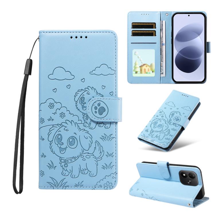 Embossed Heart Dog RFID Blocking Wallet Leather Phone Case, For Redmi Note 17 4G / 5G Global 171mm, For Redmi Note 17 Pro+ 5G Global 163mm, For Redmi 17 4G / 5G Global 170mm, For Redmi 15a Global, For Redmi Note 15 Pro+ 5G Global 163.3mm               ...