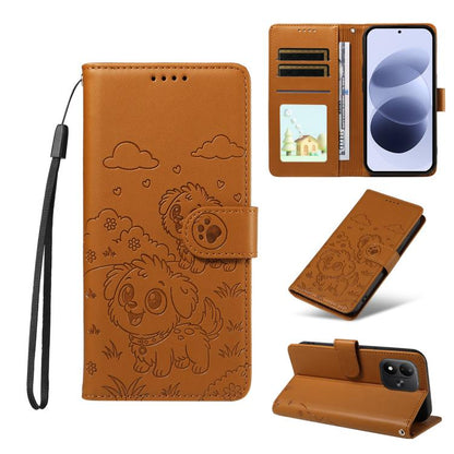 Embossed Heart Dog RFID Blocking Wallet Leather Phone Case, For Redmi Note 17 4G / 5G Global 171mm, For Redmi Note 17 Pro+ 5G Global 163mm, For Redmi 17 4G / 5G Global 170mm, For Redmi 15a Global, For Redmi Note 15 Pro+ 5G Global 163.3mm               ...