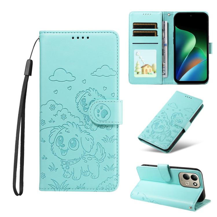 Embossed Heart Dog RFID Blocking Wallet Leather Phone Case, For Redmi Note 17 4G / 5G Global 171mm, For Redmi Note 17 Pro+ 5G Global 163mm, For Redmi 17 4G / 5G Global 170mm, For Redmi 15a Global, For Redmi Note 15 Pro+ 5G Global 163.3mm               ...