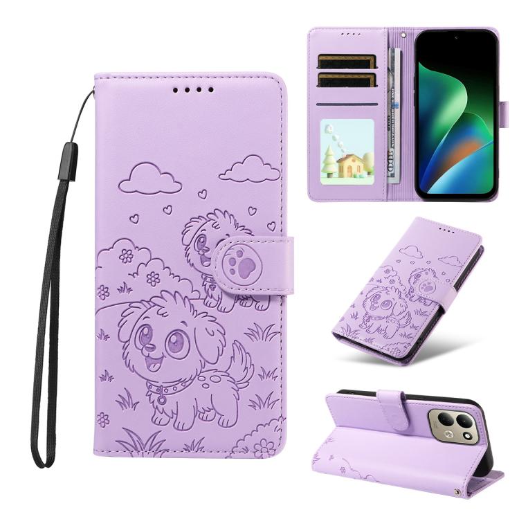 Embossed Heart Dog RFID Blocking Wallet Leather Phone Case, For Redmi Note 17 4G / 5G Global 171mm, For Redmi Note 17 Pro+ 5G Global 163mm, For Redmi 17 4G / 5G Global 170mm, For Redmi 15a Global, For Redmi Note 15 Pro+ 5G Global 163.3mm               ...