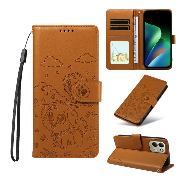 Embossed Heart Dog RFID Blocking Wallet Leather Phone Case, For Redmi Note 17 4G / 5G Global 171mm, For Redmi Note 17 Pro+ 5G Global 163mm, For Redmi 17 4G / 5G Global 170mm, For Redmi 15a Global, For Redmi Note 15 Pro+ 5G Global 163.3mm               ...