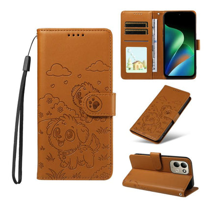 Embossed Heart Dog RFID Blocking Wallet Leather Phone Case, For Redmi Note 17 4G / 5G Global 171mm, For Redmi Note 17 Pro+ 5G Global 163mm, For Redmi 17 4G / 5G Global 170mm, For Redmi 15a Global, For Redmi Note 15 Pro+ 5G Global 163.3mm               ...