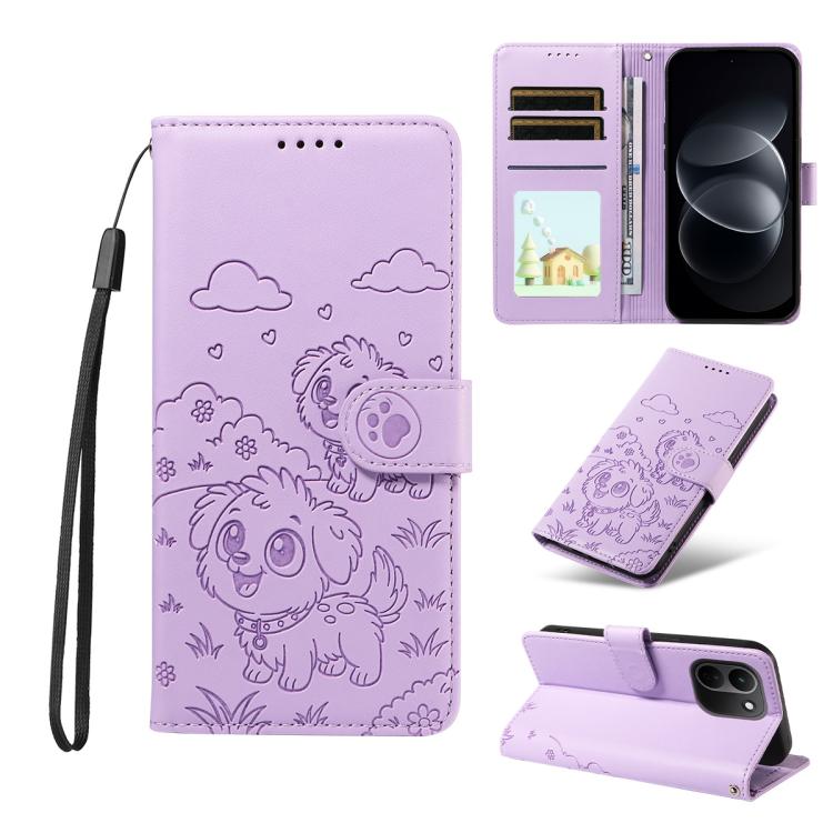 Embossed Heart Dog RFID Blocking Wallet Leather Phone Case, For Redmi Note 17 4G / 5G Global 171mm, For Redmi Note 17 Pro+ 5G Global 163mm, For Redmi 17 4G / 5G Global 170mm, For Redmi 15a Global, For Redmi Note 15 Pro+ 5G Global 163.3mm               ...
