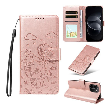 Embossed Heart Dog RFID Blocking Wallet Leather Phone Case, For Redmi Note 17 4G / 5G Global 171mm, For Redmi Note 17 Pro+ 5G Global 163mm, For Redmi 17 4G / 5G Global 170mm, For Redmi 15a Global, For Redmi Note 15 Pro+ 5G Global 163.3mm               ...