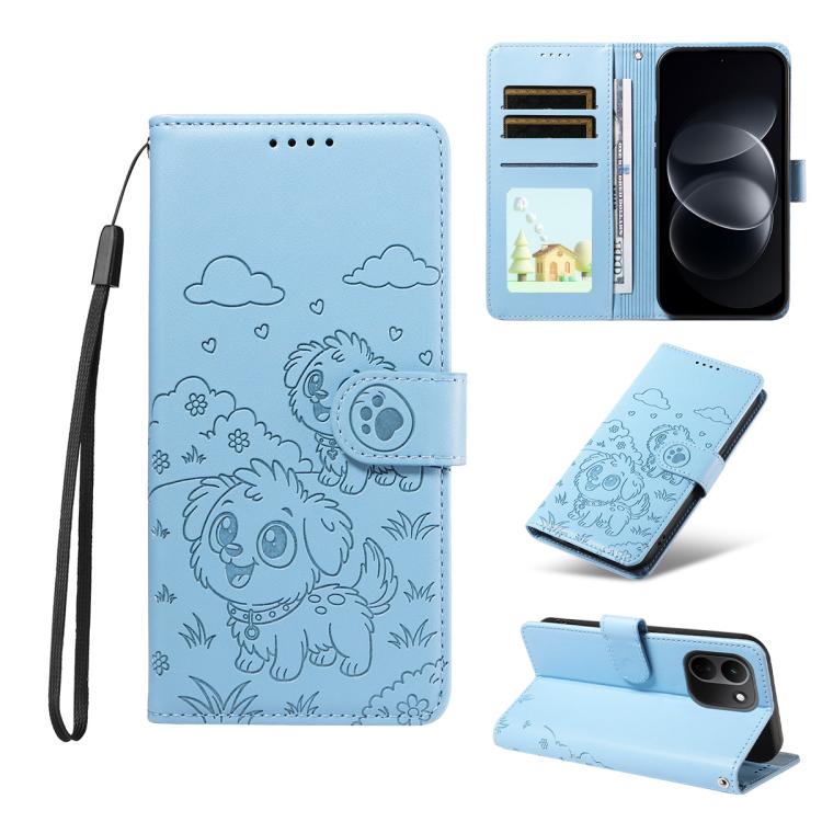 Embossed Heart Dog RFID Blocking Wallet Leather Phone Case, For Redmi Note 17 4G / 5G Global 171mm, For Redmi Note 17 Pro+ 5G Global 163mm, For Redmi 17 4G / 5G Global 170mm, For Redmi 15a Global, For Redmi Note 15 Pro+ 5G Global 163.3mm               ...
