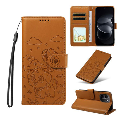 Embossed Heart Dog RFID Blocking Wallet Leather Phone Case, For Redmi Note 17 4G / 5G Global 171mm, For Redmi Note 17 Pro+ 5G Global 163mm, For Redmi 17 4G / 5G Global 170mm, For Redmi 15a Global, For Redmi Note 15 Pro+ 5G Global 163.3mm               ...