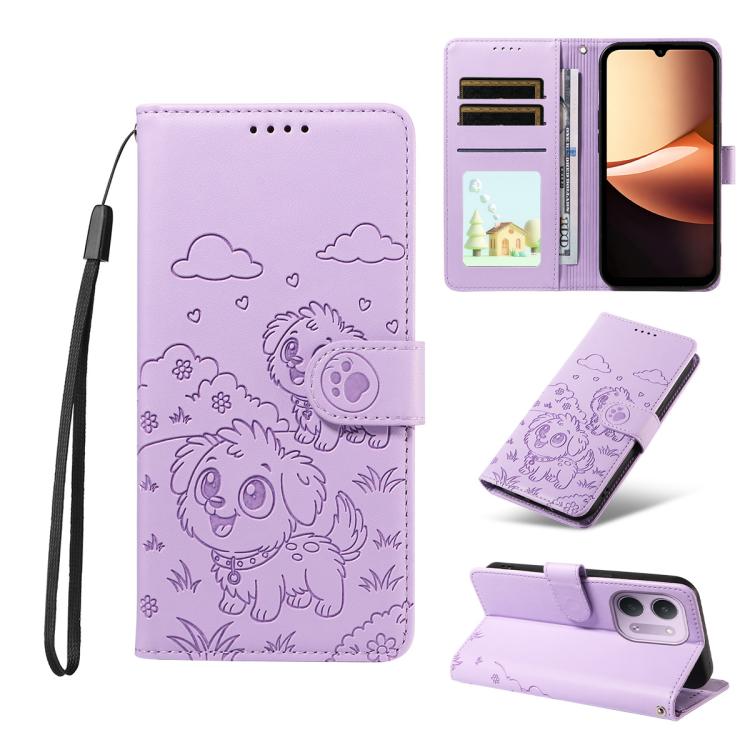Embossed Heart Dog RFID Blocking Wallet Leather Phone Case, For Redmi Note 17 4G / 5G Global 169.7mm, For Redmi 17C 5G, For Redmi Note 17 Pro+ 5G Global 163.4mm, For Redmi 17 4G / 5G Global 170mm, For Redmi K90 Max 5G / K90 Ultra 5G, For Redmi 15a Glob...