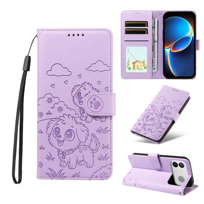 Embossed Heart Dog RFID Blocking Wallet Leather Phone Case, For Redmi Note 17 4G / 5G Global 169.7mm, For Redmi 17C 5G, For Redmi Note 17 Pro+ 5G Global 163.4mm, For Redmi 17 4G / 5G Global 170mm, For Redmi K90 Max 5G / K90 Ultra 5G, For Redmi 15a Glob...