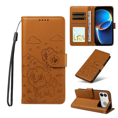 Embossed Heart Dog RFID Blocking Wallet Leather Phone Case, For Redmi Note 17 4G / 5G Global 169.7mm, For Redmi 17C 5G, For Redmi Note 17 Pro+ 5G Global 163.4mm, For Redmi 17 4G / 5G Global 170mm, For Redmi K90 Max 5G / K90 Ultra 5G, For Redmi 15a Glob...
