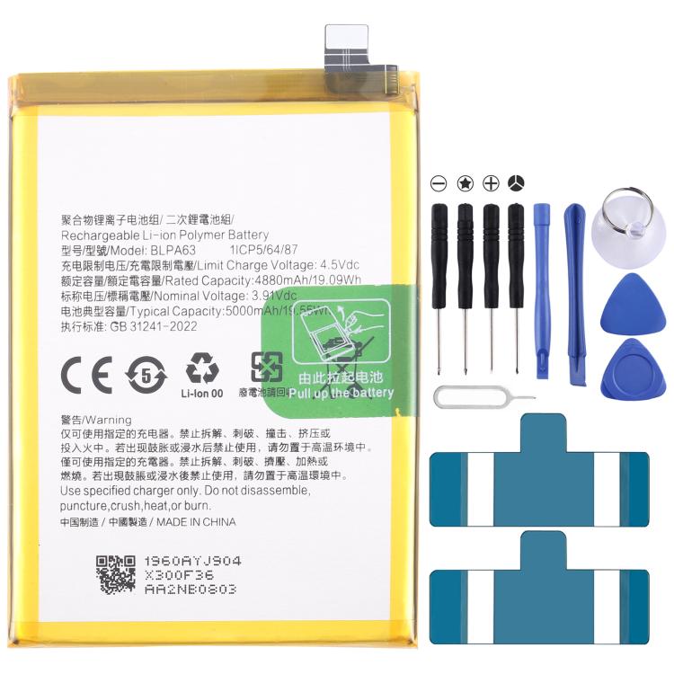Battery Replacement, For OPPO A5 Pro 5G / F29 Pro BLPB63 6000mAh, For OPPO Reno13 Pro BLPB43 5800mAh, For OPPO Reno13 BLPB49 5600mAh, For OPPO K12X PJT110 BLPA69 5500mAh, For OPPO Reno12 Pro BLPA63 5000mAh, For OPPO Reno12 CPH2625 BLPA61 5000mAh       ...