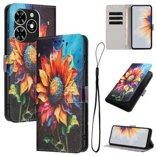 Color Drawing Pattern Leather Phone Case, For Tecno Spark GO 2024 4G, For Tecno Spark 40C, For Tecno Spark 40 Pro+ 4G, For Tecno Spark 40 Pro 4G, For Tecno Spark 40 4G, For Tecno Pova 7 4G, For Tecno Camon 40 Pro, For Tecno Camon 40 Premier 5G         ...