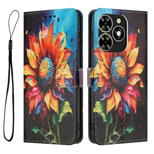 Color Drawing Pattern Leather Phone Case, For Tecno Spark GO 2024 4G, For Tecno Spark 40C, For Tecno Spark 40 Pro+ 4G, For Tecno Spark 40 Pro 4G, For Tecno Spark 40 4G, For Tecno Pova 7 4G, For Tecno Camon 40 Pro, For Tecno Camon 40 Premier 5G         ...
