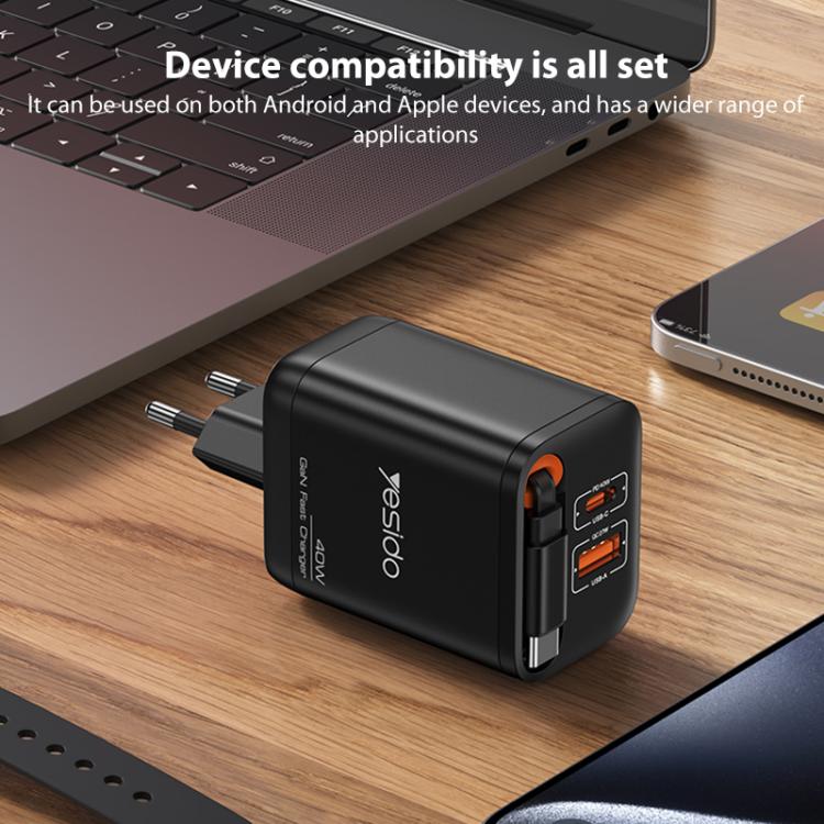 Yesido YC99 40W Fast Charger with Telescopic Type-C Cable, YC99