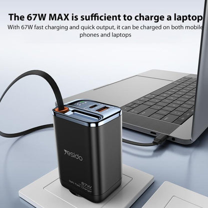 Yesido YC100 67W Fast Charger with Telescopic Type-C Cable, YC100