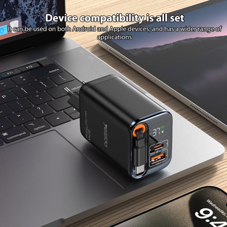 Yesido YC100 67W Fast Charger with Telescopic Type-C Cable, YC100