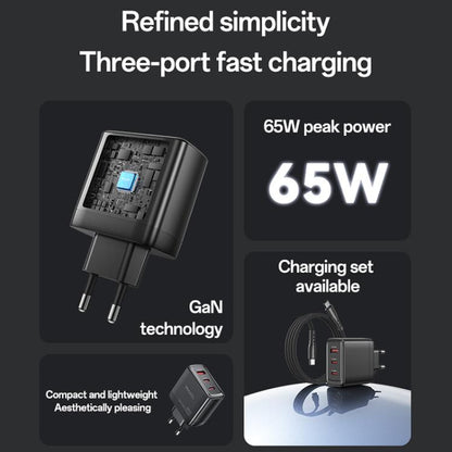 Yesido YC144C 65W Three-port Fast Charger with 1m Type-C Cable, YC144C