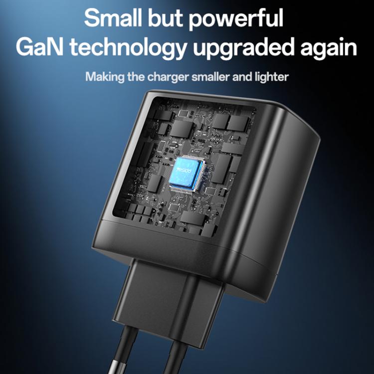 Yesido YC144C 65W Three-port Fast Charger with 1m Type-C Cable, YC144C