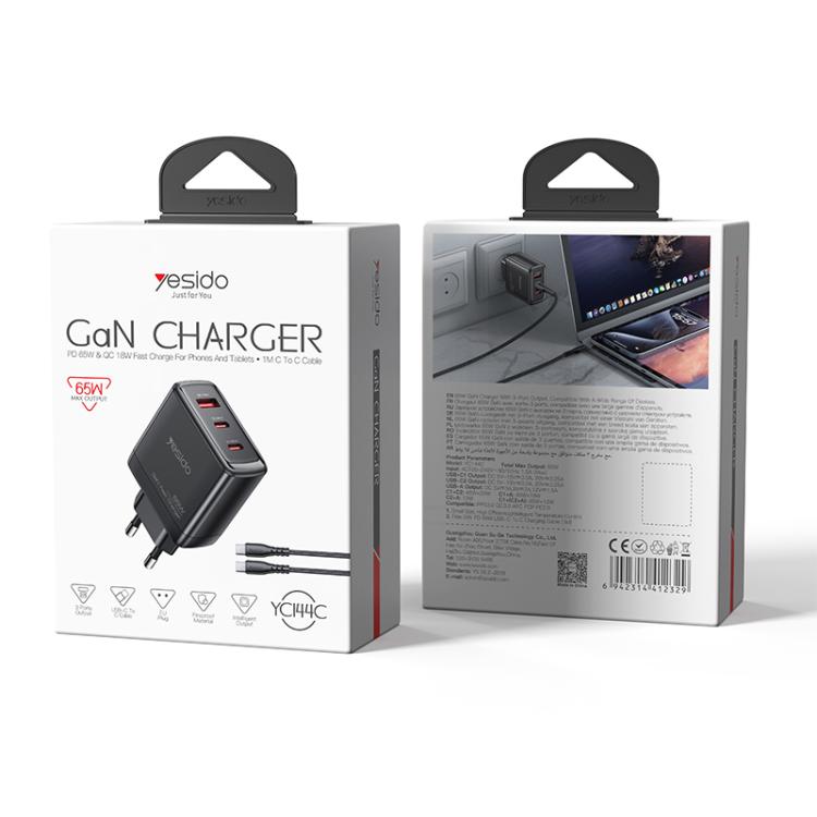 Yesido YC144 65W Three-port Fast Charger, YC144