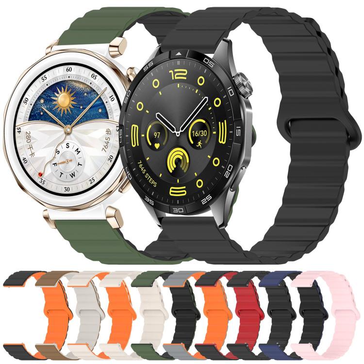 xDfind Loop Magnetic Glossy Silicone Watch Band, 18mm, 20mm, 22mm