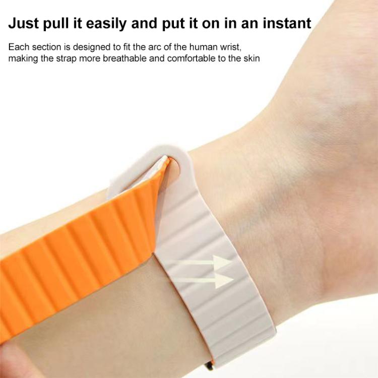 xDfind Loop Magnetic Glossy Silicone Watch Band, 18mm, 20mm, 22mm