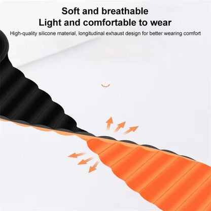 xDfind Loop Magnetic Glossy Silicone Watch Band, 18mm, 20mm, 22mm