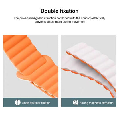 xDfind Loop Magnetic Glossy Silicone Watch Band, 18mm, 20mm, 22mm